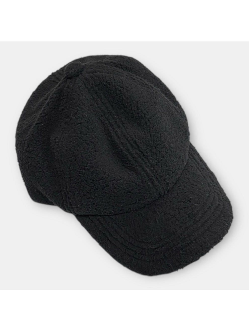 NWT Quince Cashmere Sherpa Baseball Cap Hat in Black Sz XS/S
